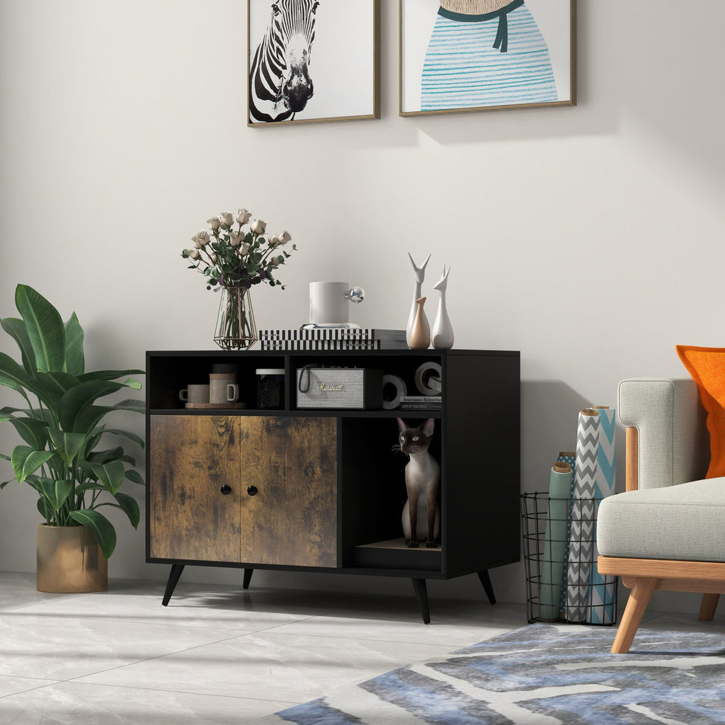 Litter Box Cabinet with Storage & Scratcher