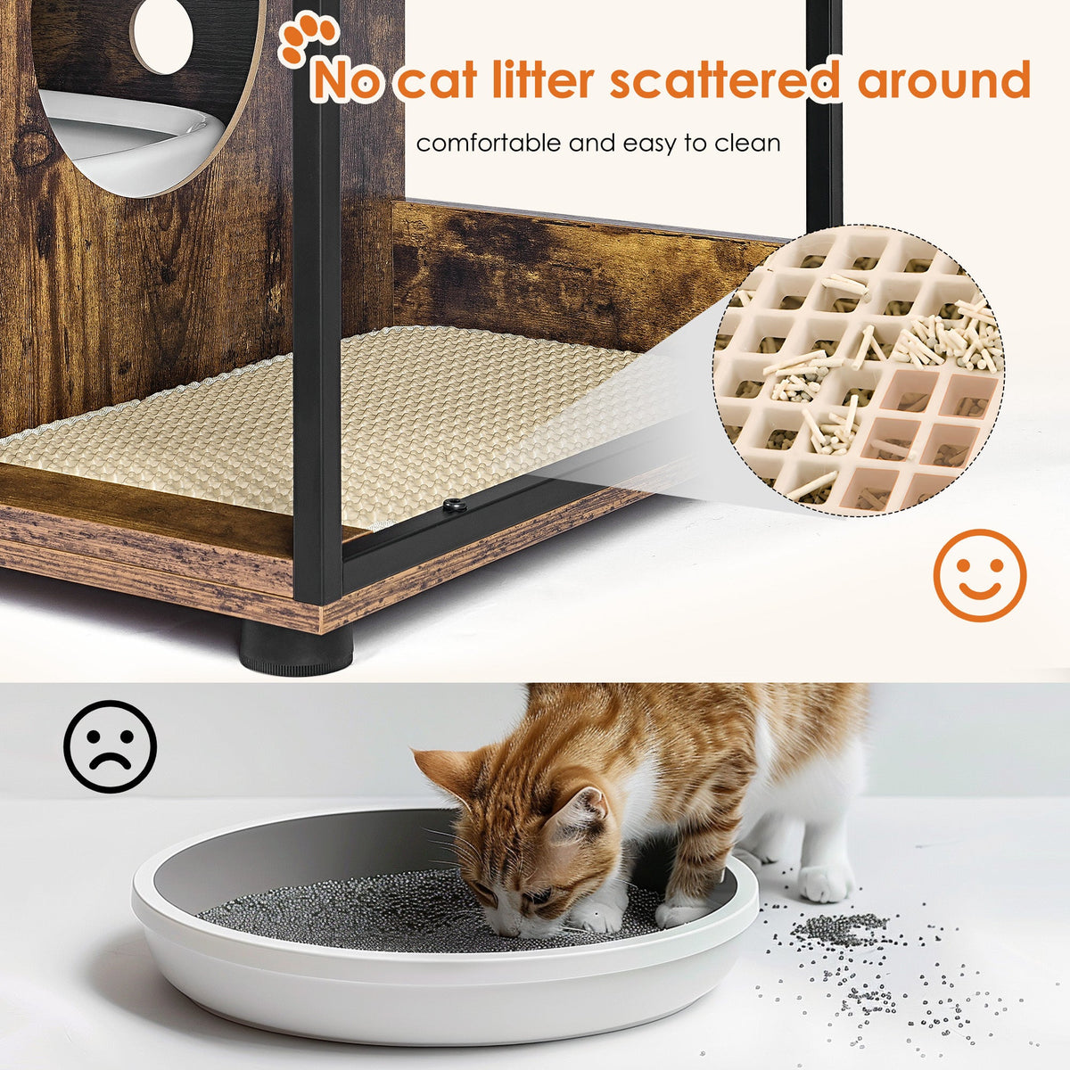 Double Litter Box Enclosure for 2 Cats