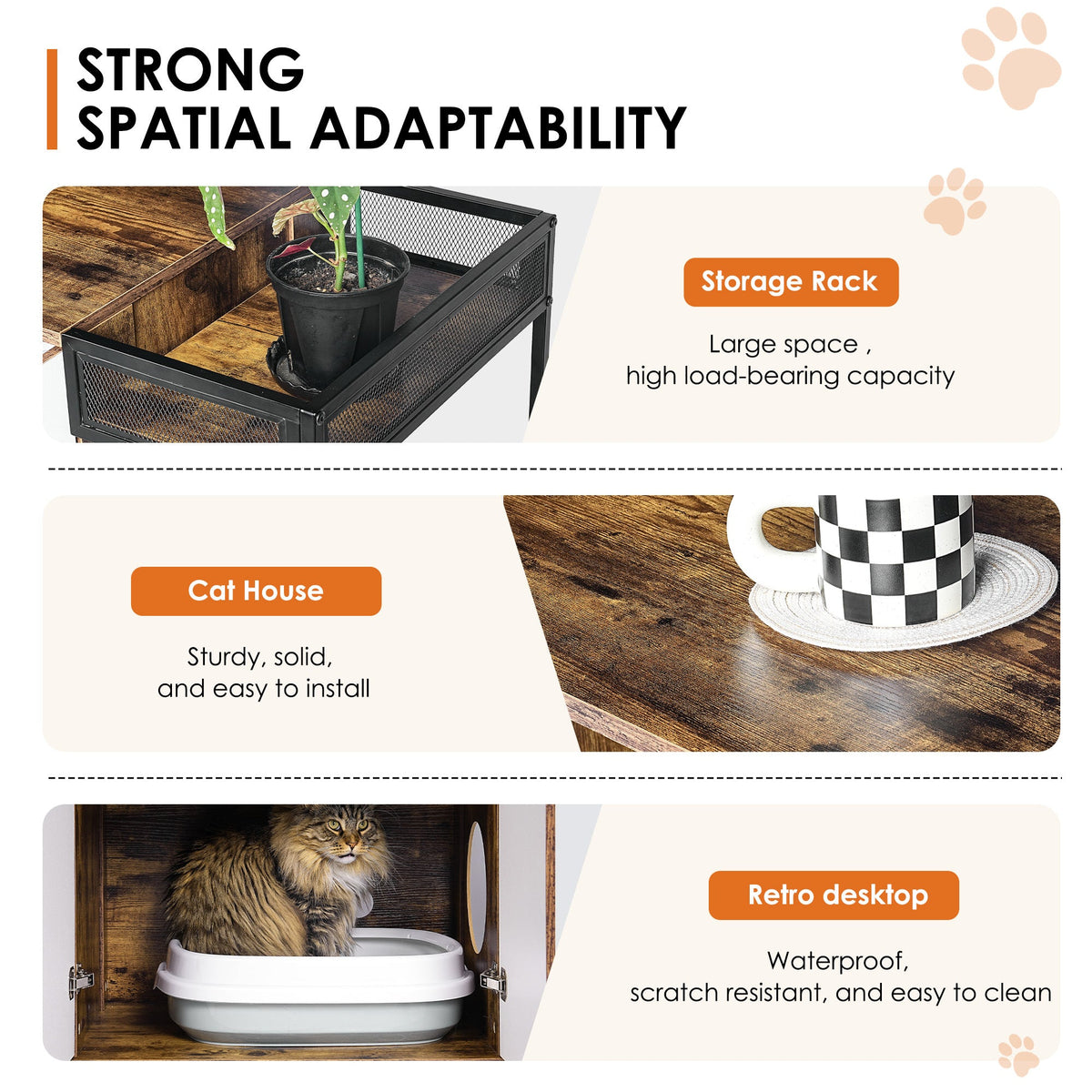 Double Litter Box Enclosure for 2 Cats