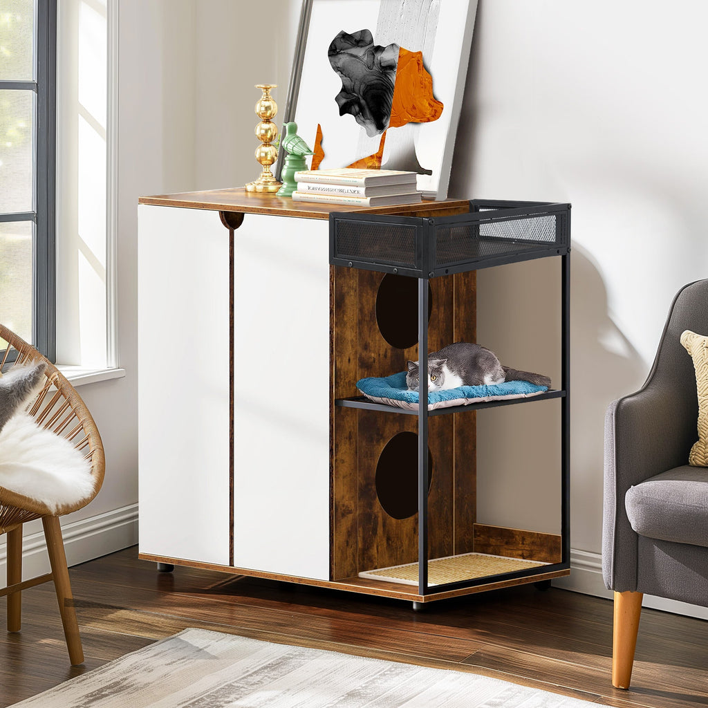 Double Litter Box Enclosure for 2 Cats