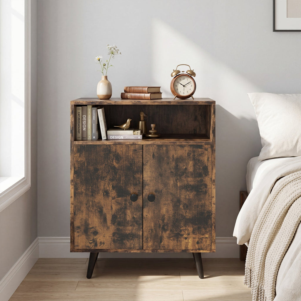 Industrial Litter Box Cabinet, Rustic Brown
